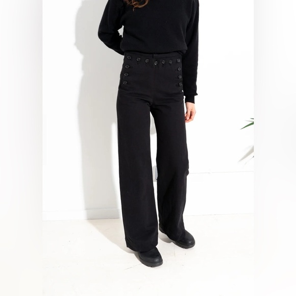 Tory Burch Moleskin Wide Leg Sailor Pants - Picture 2 of 10